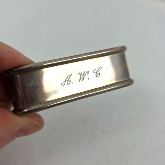 Gorham Other - Vintage Gorham Sterling Silver 630 Oblong Napkin Ring Holder Monogrammed "AWC"
